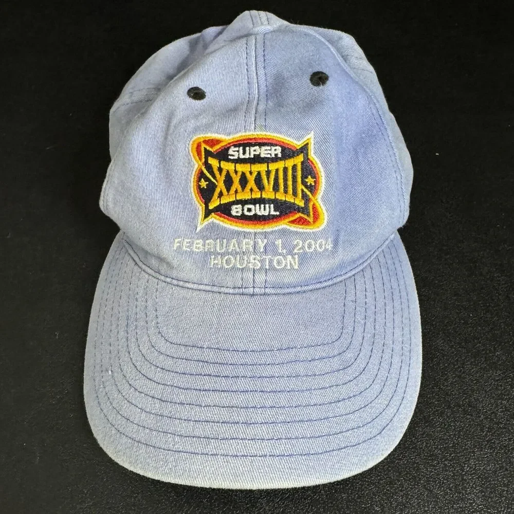 Reebok Superbowl XXXVIII 2004 Houston Unisex Baseball Cap Blue‎ Snapback Hat